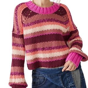 Free People Striped Knit Sweater